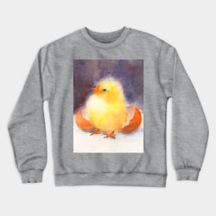 Newborn Chick Watercolor Painting Crewneck Sweatshirt